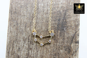 Capricorn Constellation Necklace, Gold Filled Rainbow Horoscope Stars Zodiac Sign Choker - A Girls Gems